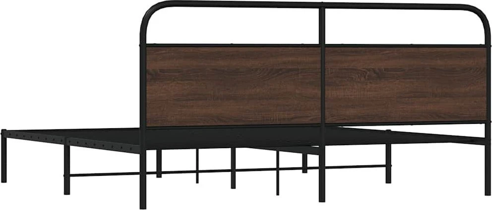 Lovos rėmas be čiužinio, rudas ąžuolo, 180x200cm, metalas