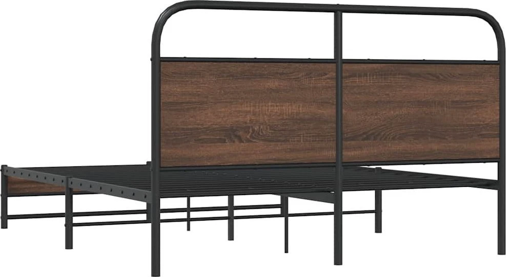 Lovos rėmas be čiužinio, rudas ąžuolo, 160x200cm, metalas