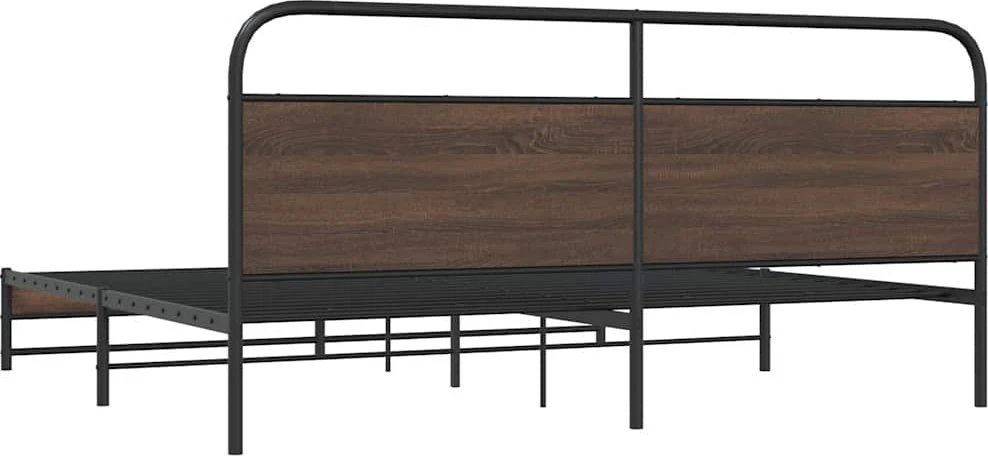 Lovos rėmas be čiužinio, rudas ąžuolo, 180x200cm, metalas