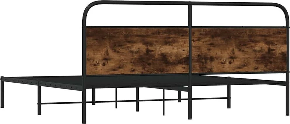 Lova Lovos rėmas be čiužinio, dūminio ąžuolo, 193x203cm, metalas