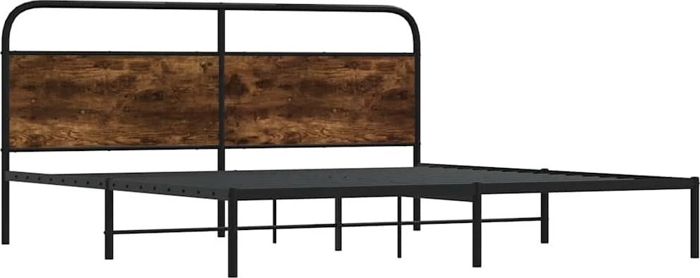 Lovos rėmas be čiužinio, dūminio ąžuolo, 200x200cm, metalas