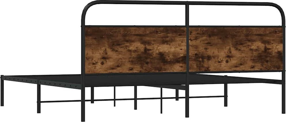 Lovos rėmas be čiužinio, dūminio ąžuolo, 200x200cm, metalas