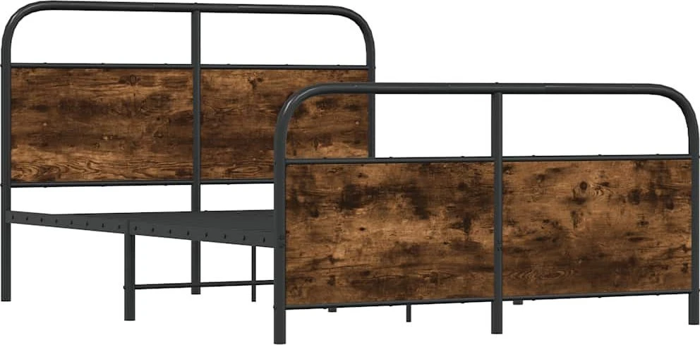 Lovos rėmas be čiužinio, dūminio ąžuolo, 140x200cm, metalas