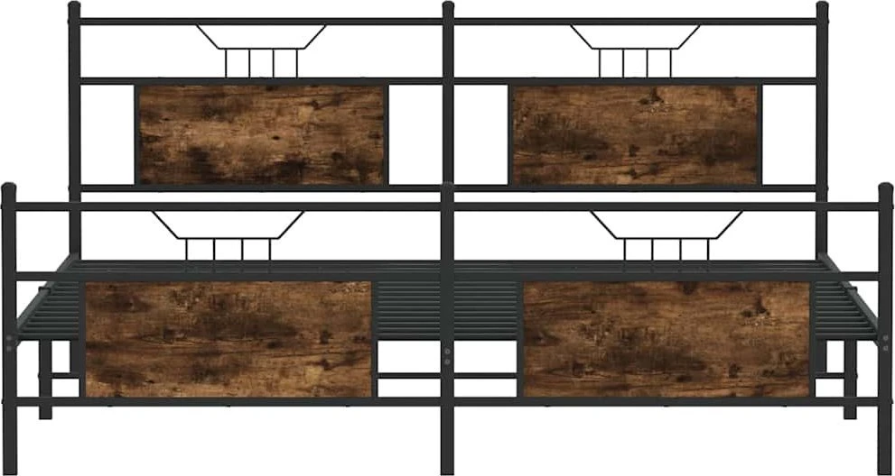 Lovos rėmas be čiužinio, dūminio ąžuolo, 160x200cm, metalas