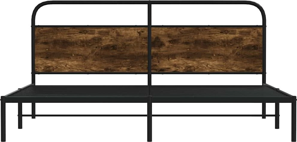 Lovos rėmas be čiužinio, dūminio ąžuolo, 200x200cm, metalas