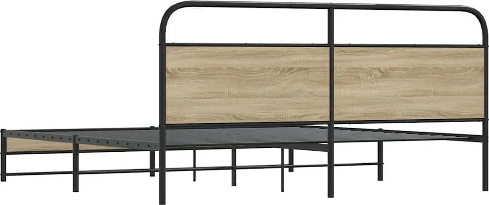Lova Lovos rėmas be čiužinio, dūminio ąžuolo, 193x203cm, metalas