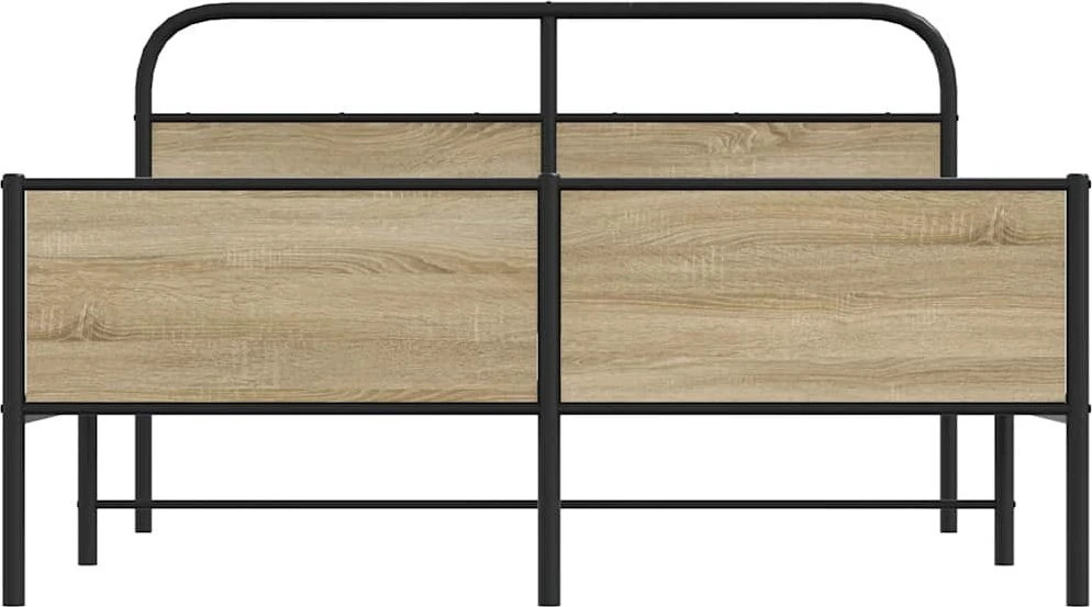 Lovos rėmas be čiužinio, dūminio ąžuolo, 160x200cm, metalas