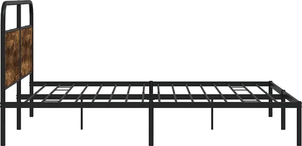 Lovos rėmas be čiužinio, dūminio ąžuolo, 200x200cm, metalas
