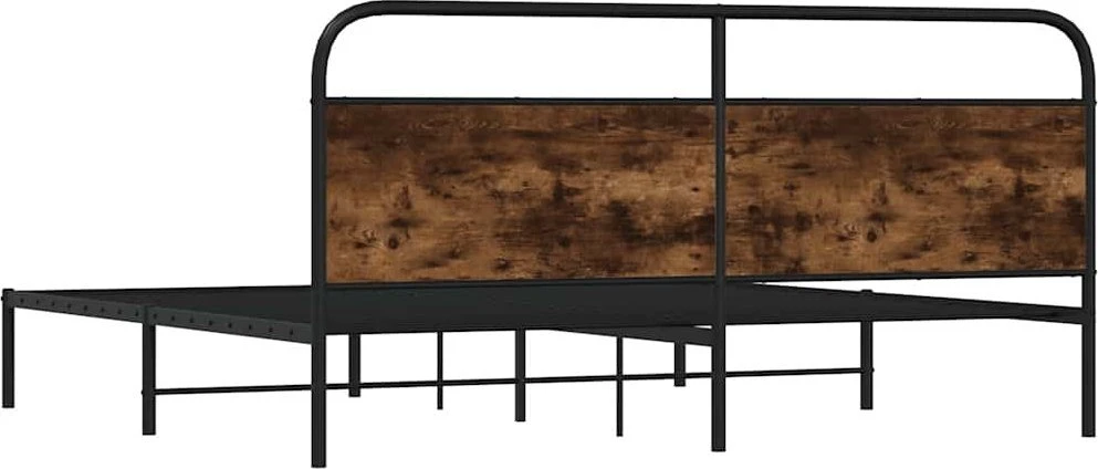 Lovos rėmas be čiužinio, dūminio ąžuolo, 180x200cm, metalas