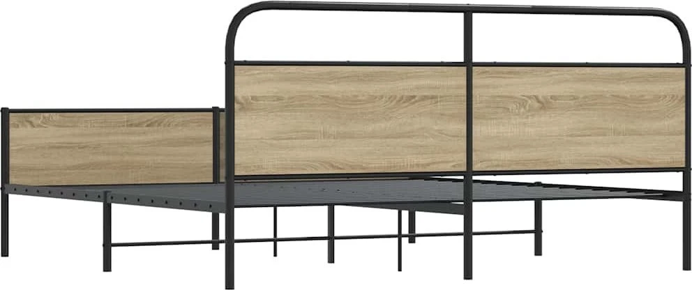 Lovos rėmas be čiužinio, dūminio ąžuolo, 200x200cm, metalas