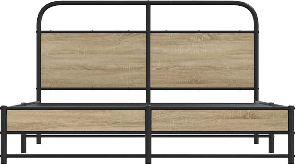 Lovos rėmas be čiužinio, dūminio ąžuolo, 160x200cm, metalas
