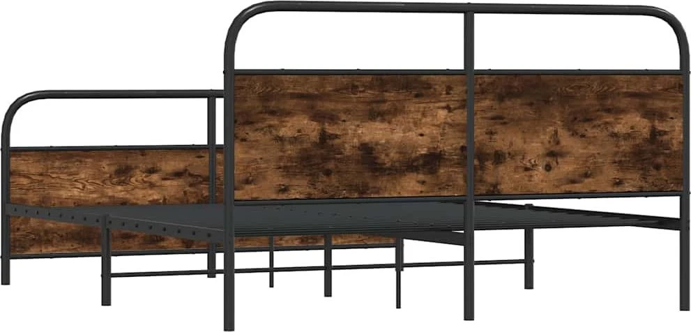 Lovos rėmas be čiužinio, dūminio ąžuolo, 180x200cm, metalas