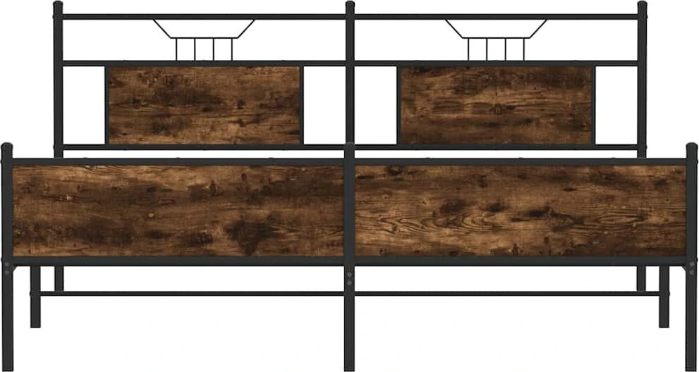 Lovos rėmas be čiužinio, dūminio ąžuolo, 160x200cm, metalas