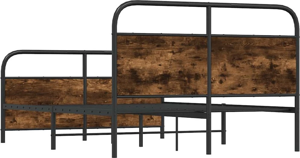 Lovos rėmas be čiužinio, dūminio ąžuolo, 140x200cm, metalas