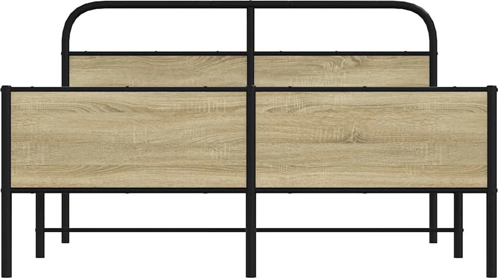 Lovos rėmas be čiužinio, sonoma ąžuolo, 150x200cm, metalas