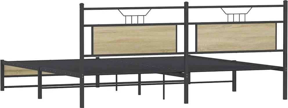 Lovos rėmas be čiužinio, sonoma ąžuolo, 200x200cm, metalas