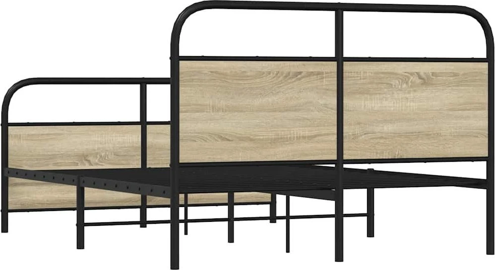 Lovos rėmas be čiužinio, sonoma ąžuolo, 140x200cm, metalas