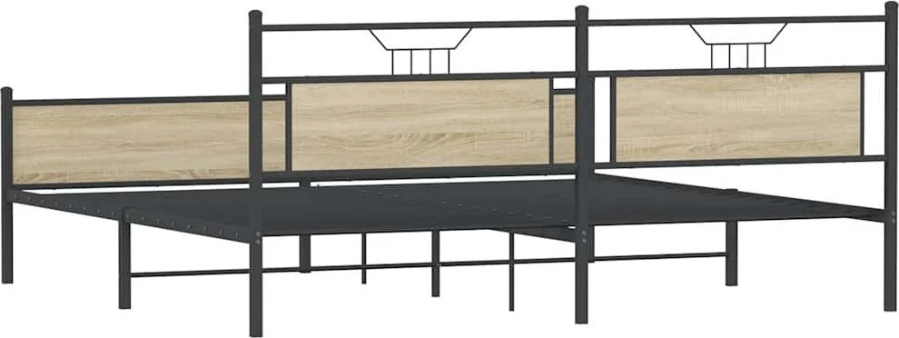 Lovos rėmas be čiužinio, sonoma ąžuolo, 200x200cm, metalas