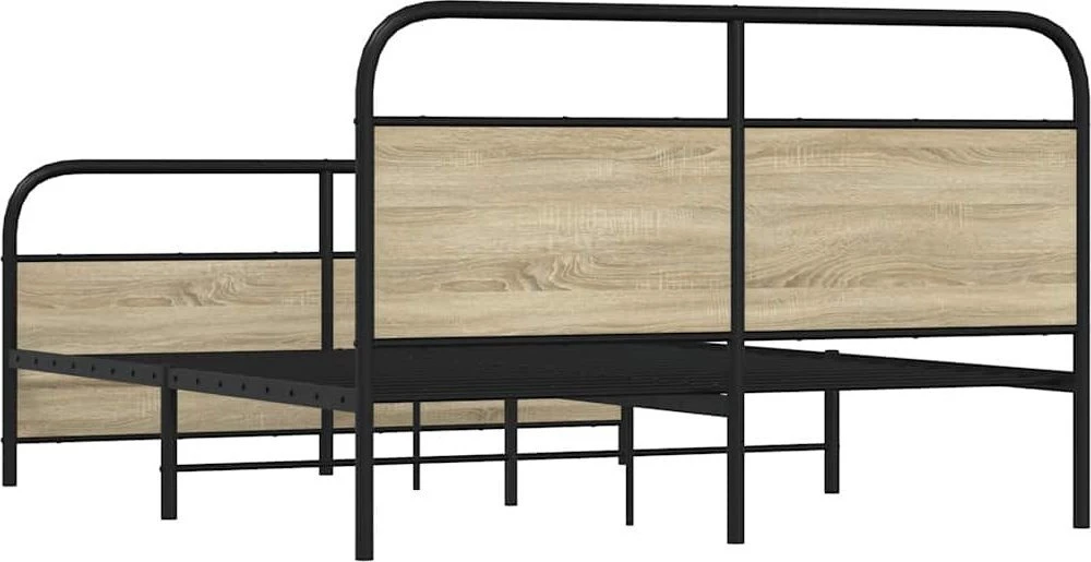 Lovos rėmas be čiužinio, sonoma ąžuolo, 150x200cm, metalas