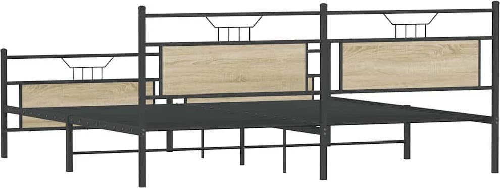 Lovos rėmas be čiužinio, sonoma ąžuolo, 200x200cm, metalas