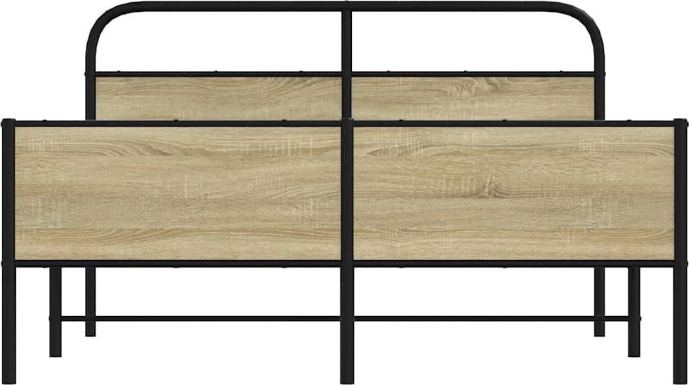 Lovos rėmas be čiužinio, sonoma ąžuolo, 160x200cm, metalas