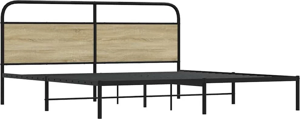 Lovos rėmas be čiužinio, sonoma ąžuolo, 180x200cm, metalas