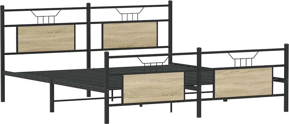Lovos rėmas be čiužinio, sonoma ąžuolo, 180x200cm, metalas