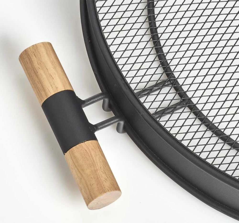 Metalinis padėklas su rankenomis, tinklelio struktūra, Ø 48 cm, juodas, ZELLER