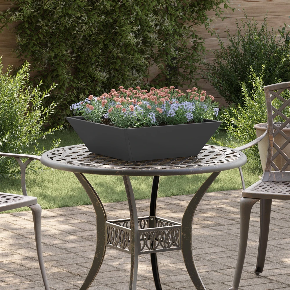 Sodo vazonas Juoda 50 x 50 x 15 cm Šaltai valcuotas plienas