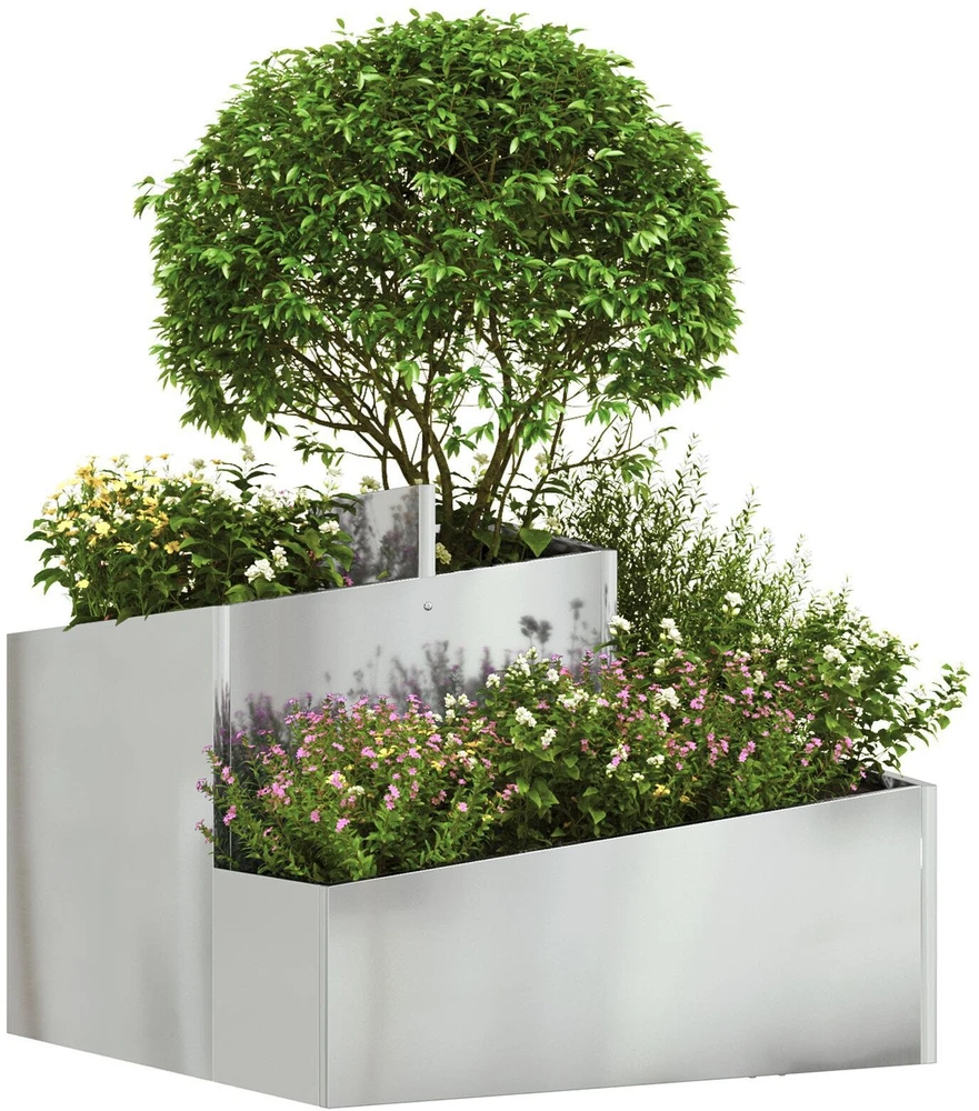 Sodo vazonas Sidabrinė 60 x 60 x 50 cm Galvanizuotas plienas
