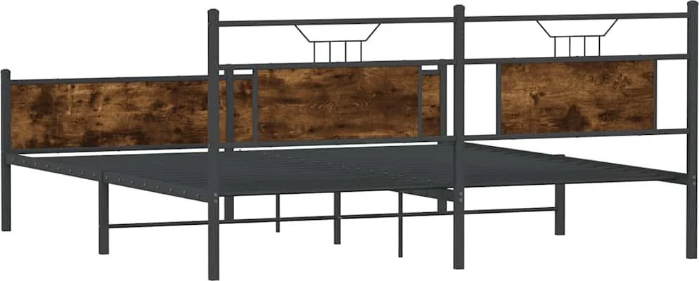 Lovos rėmas be čiužinio, dūminio ąžuolo, 180x200cm, metalas