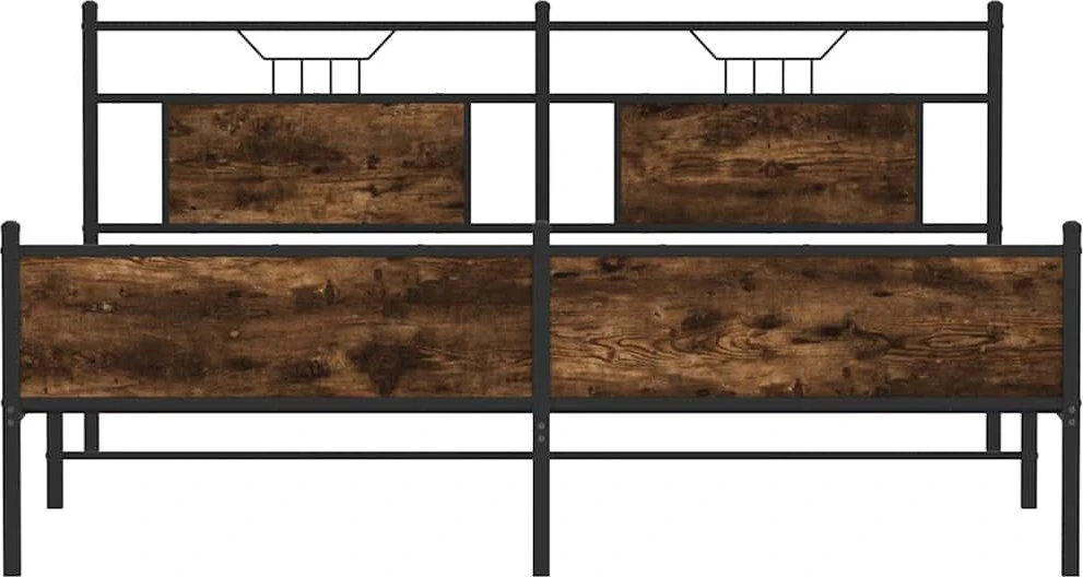 Lovos rėmas be čiužinio, dūminio ąžuolo, 180x200cm, metalas