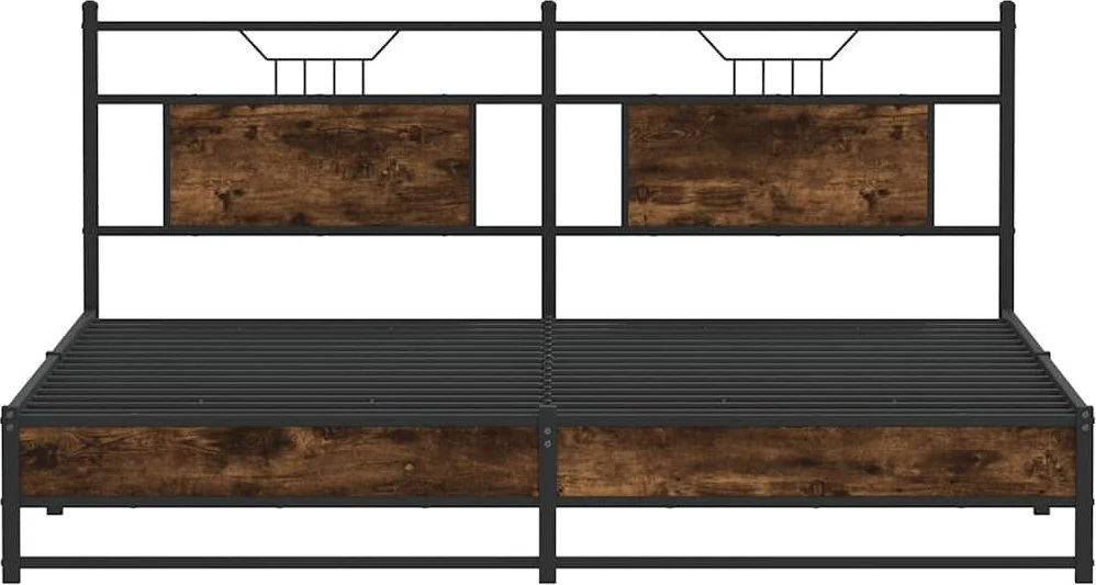 Lovos rėmas be čiužinio, dūminio ąžuolo, 180x200cm, metalas