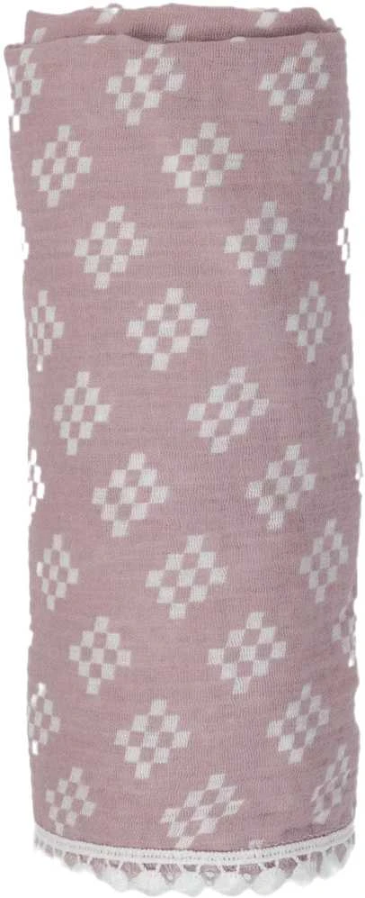 Mexen Lodger Swaddle Tribe muslininės medvilninės sauskelnės 120x120 cm, rožinės spalvos, SWT 107