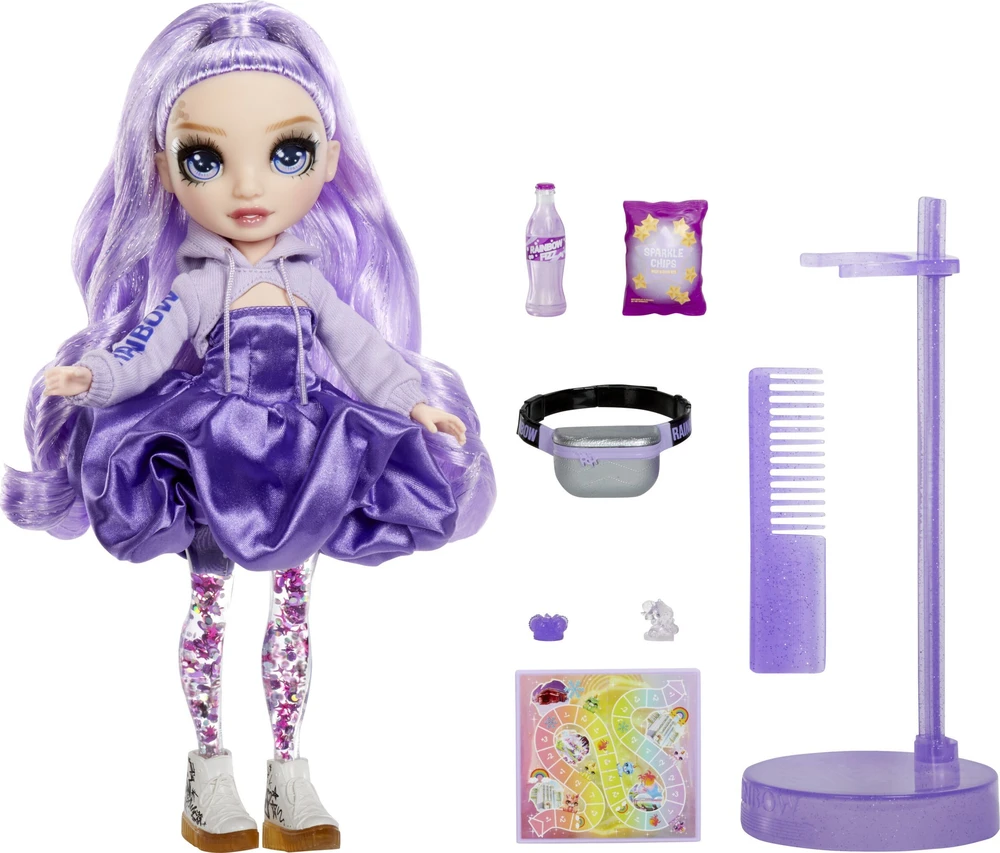 MGA Lėlė Rainbow High Sparkle & Shine Viola su blizgančiomis kojomis