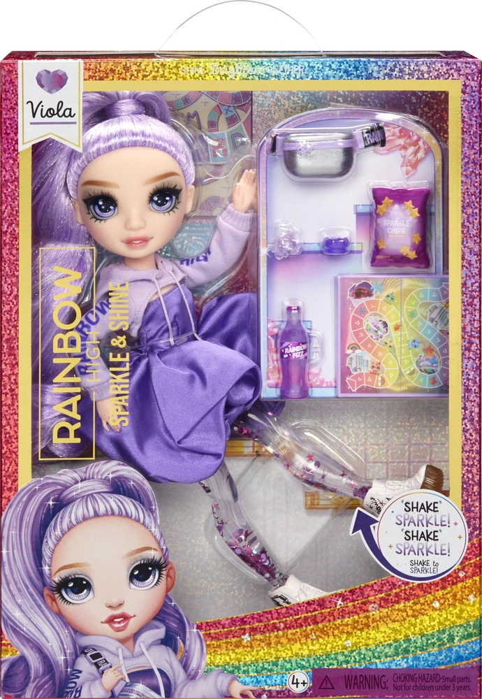 MGA Lėlė Rainbow High Sparkle & Shine Viola su blizgančiomis kojomis