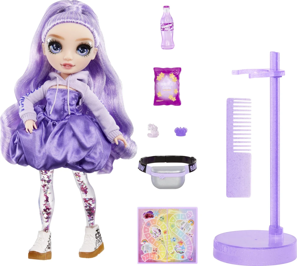 MGA Lėlė Rainbow High Sparkle & Shine Viola su blizgančiomis kojomis