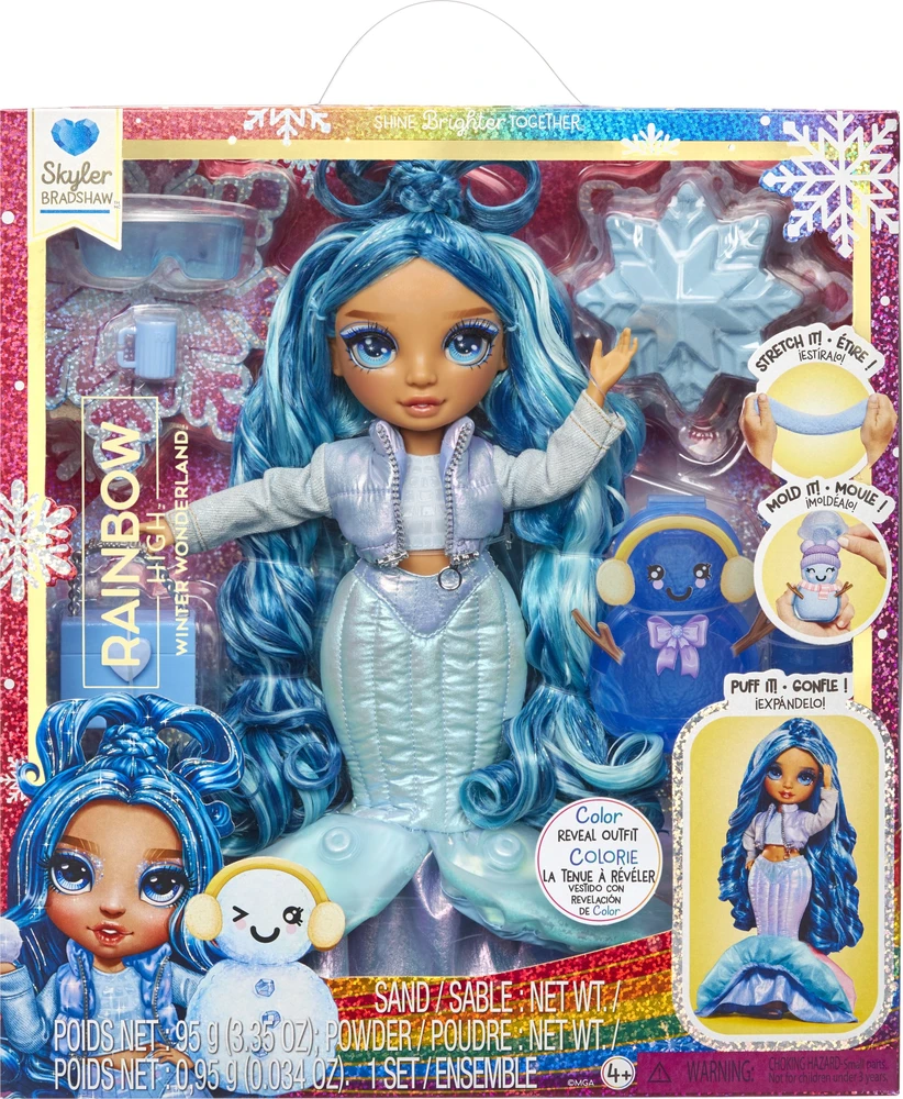 MGA Lėlė Rainbow High Winter Wonderland Skyler mėlyna 120834-EUC