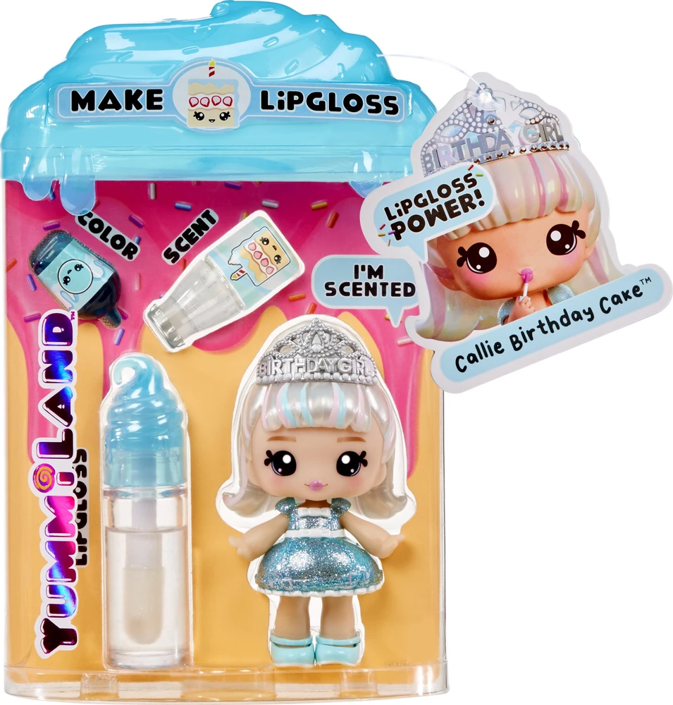 MGA 120704EUC Yummiland Lūpų blizgis Doll- Callie Birthday Cake