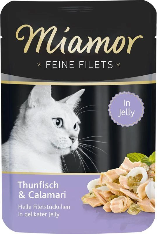 MIAMOR Feine Filets Tunas su kalmarais - šlapias kačių maistas - 100g