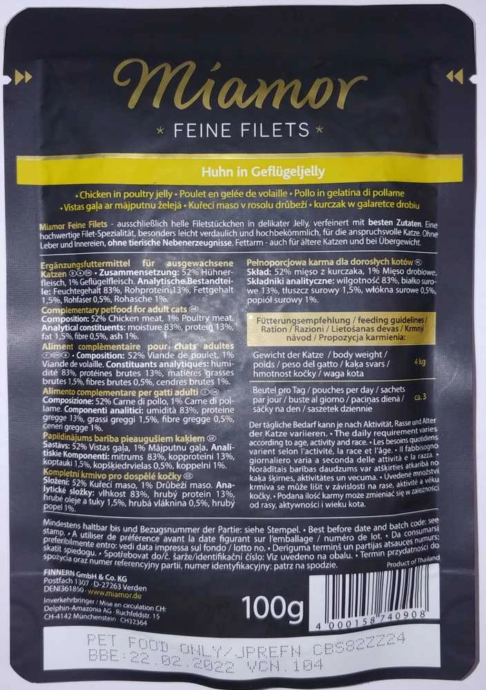 Drėgnas Kačių Maistas - Miamor Feine Filets su Paukštiena, 100g