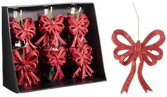 Mica Decorations Christmas Tree toy Bow. red. plastikas