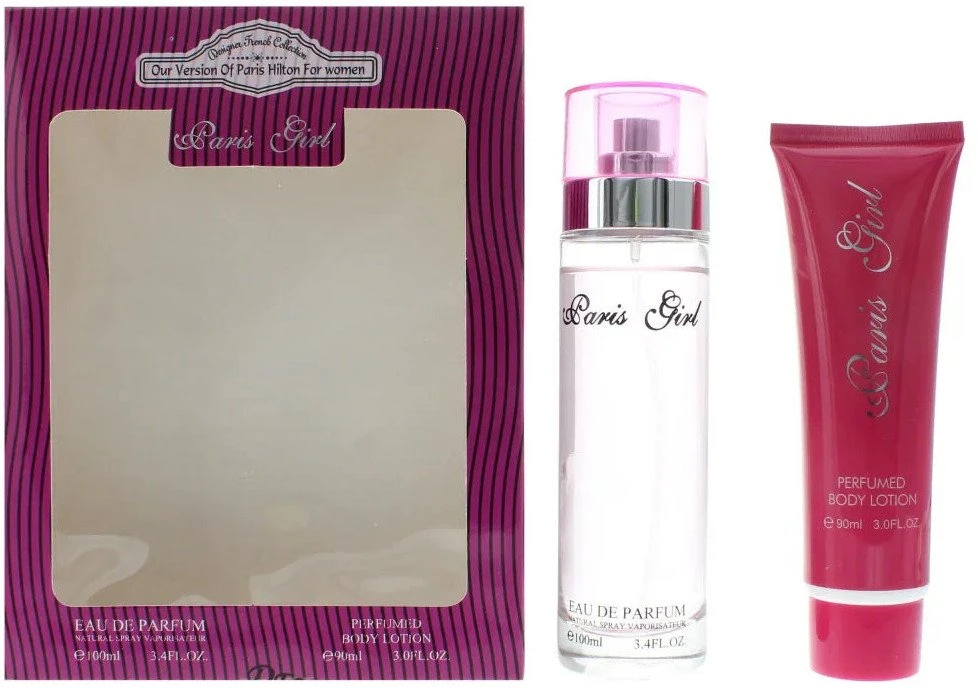 „Set Designer French: Paris Girl“ kvepalai moterims, 100 ml + „Paris Girl“ drėkinamasis kūno losjonas, 90 ml