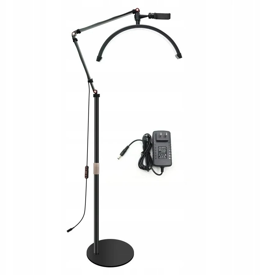 MichaelMarinelli LED kosmetologinė bešešėlė aukšta MOON lempa makiažui, nagams, blakstienoms 24 W / Gx490 / Balta