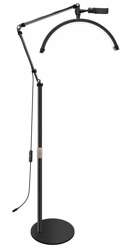 MichaelMarinelli LED kosmetologinė bešešėlė aukšta MOON lempa makiažui, nagams, blakstienoms 24 W / Gx490 / Balta