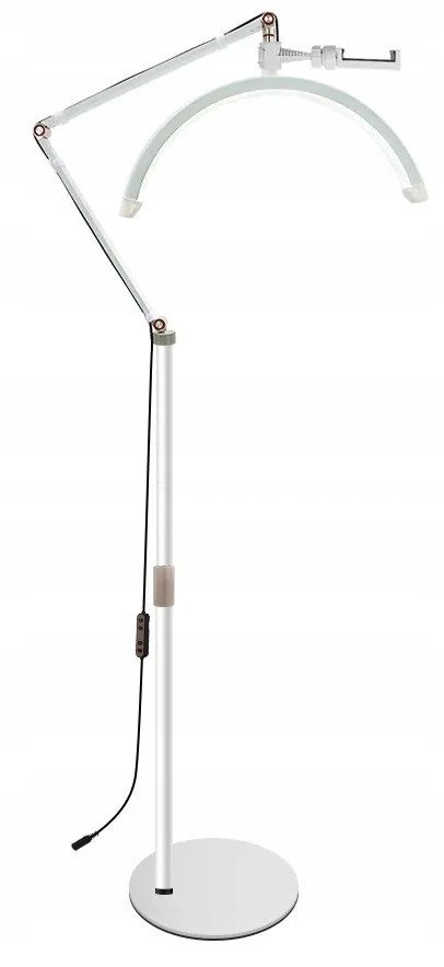 MichaelMarinelli LED kosmetologinė bešešėlė aukšta MOON lempa makiažui, nagams, blakstienoms 24 W / Gx490 / Balta