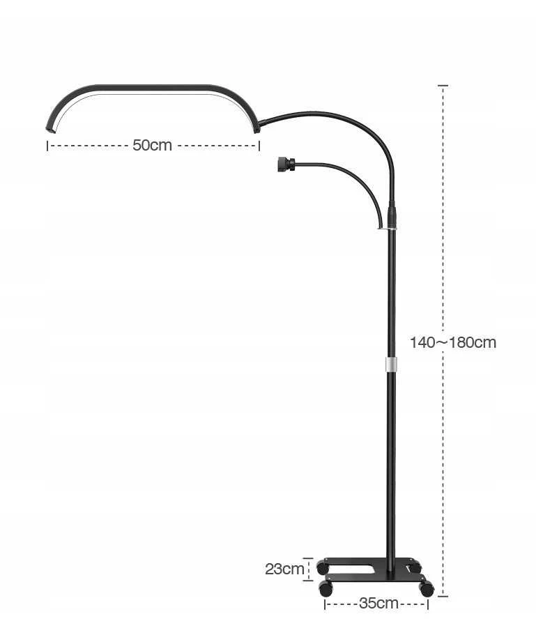 Michael Marinelli LED kosmetinė bešešėlė stalinė lempa Moon su ratukais 45 W Marinelli Gx520r / Juoda