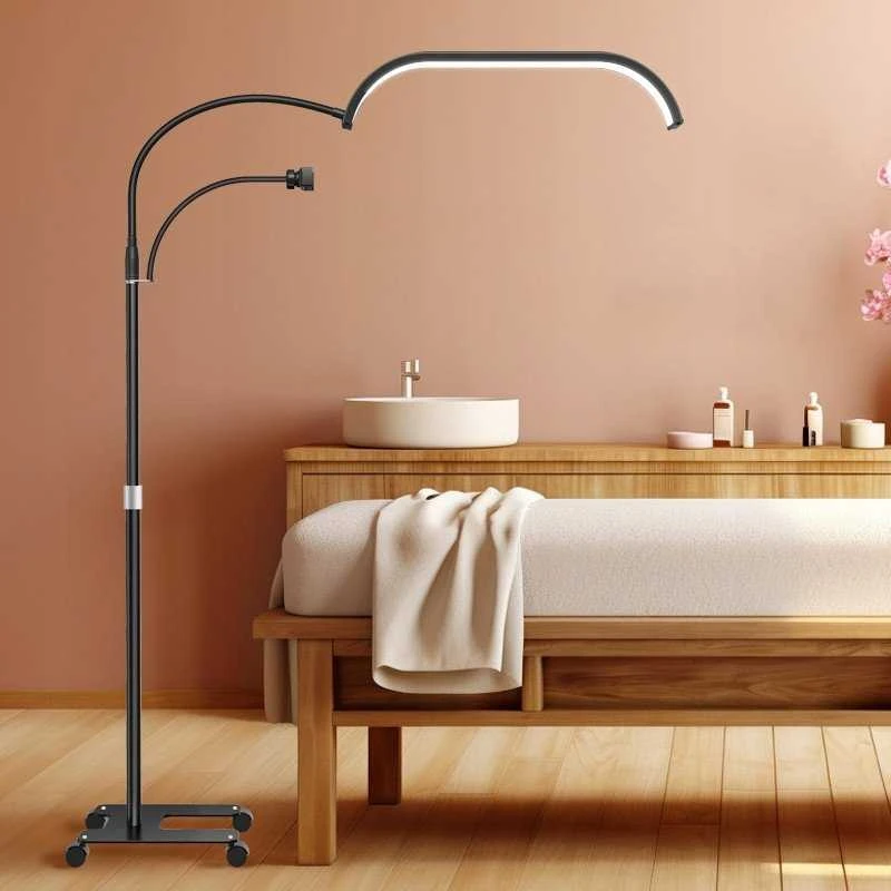 Michael Marinelli LED kosmetinė bešešėlė stalinė lempa Moon su ratukais 45 W Marinelli Gx520r / Juoda