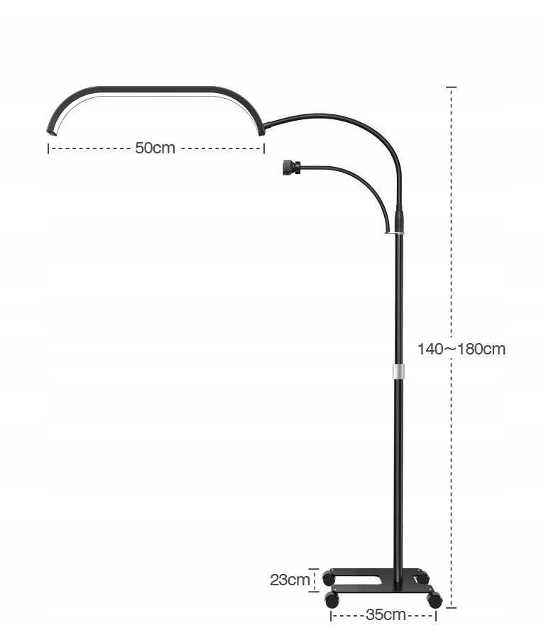 Michael Marinelli LED kosmetinė bešešėlė lempa Moon stovima + ratukai 45 W Marinelli Gx520r / Balta
