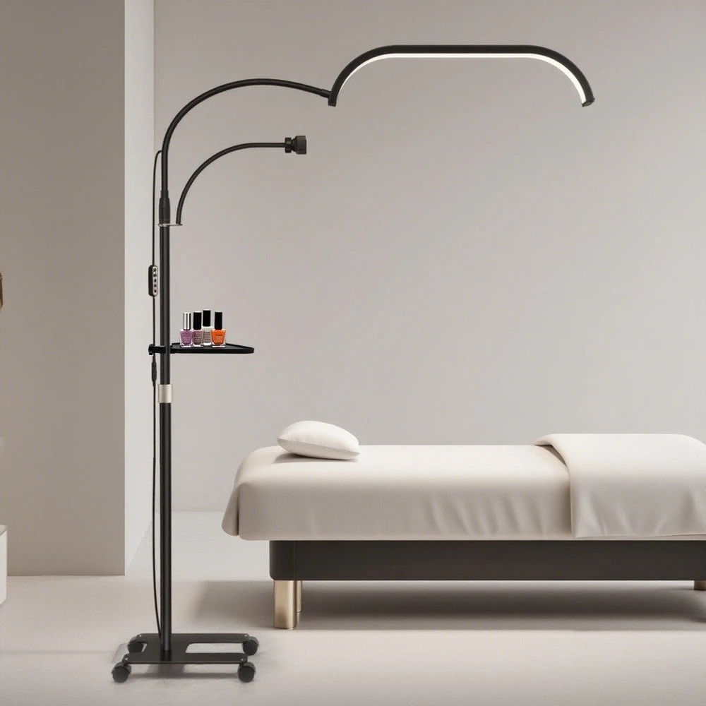 MichaelMarinelli LED kosmetinė bešešėlė stovima lempa + ratukai 45 W Marinelli Gx520r / Juoda